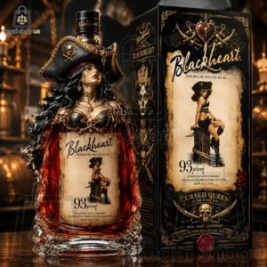 Blackheart Cursed Queen Collector Edition Bottle Blackheart Cursed Queen limited edition premium spiced rum bottle and packaging