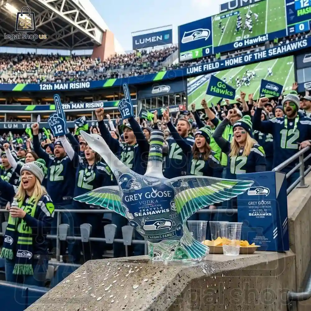 Grey Goose 30th Anniversary x Seattle Seahawks Vodka Bottle
