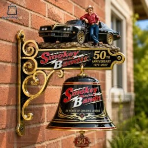 Smokey and the Bandit 50th Anniversary Porch Wall Bell Smokey and the Bandit 50th anniversary wall-mounted bell with Pontiac Firebird model
