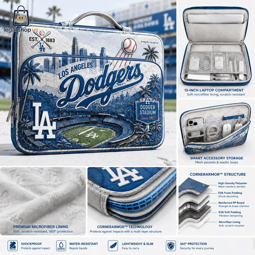 Los Angeles Dodgers Laptop Tab Carry Bag-Legalshopus