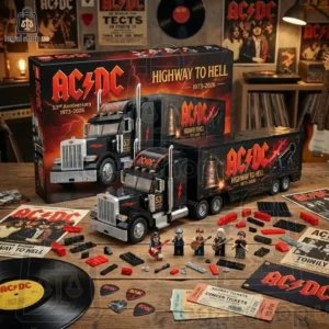 AC/DC Highway to Hell anniversary building block set with truck and minifigures