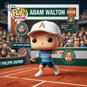 Adam Walton tennis player collectible figure on Roland-Garros court