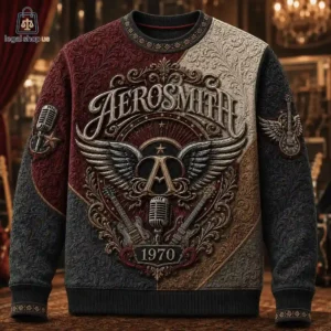 Aerosmith 1970 vintage-themed graphic sweatshirt