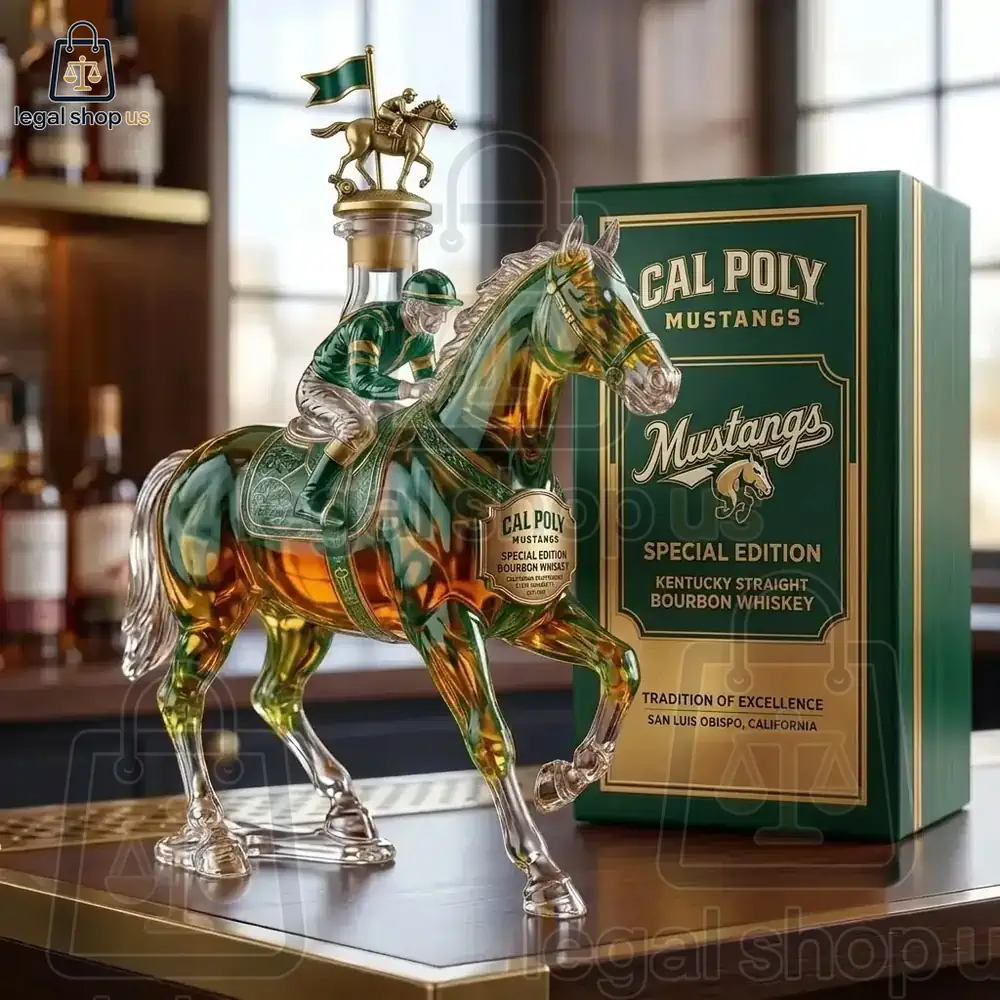 Cal Poly Mustangs Blanton's Bourbon Whiskey Bottle-Legalshopus