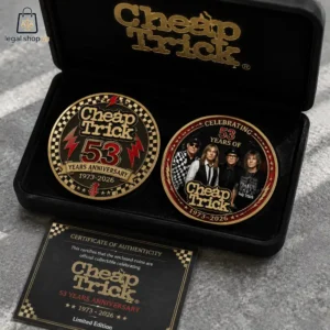 Cheap Trick 53rd Anniversary commemorative gold coin set with certificate of authenticity