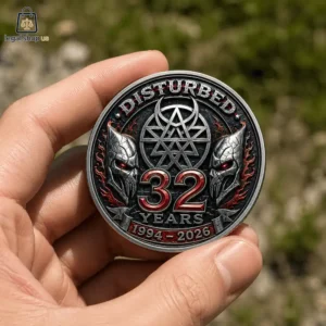 Disturbed 32nd Of Thrash Metal 1994-2026 Commemorative Coin Disturbed 32nd anniversary commemorative metal coin