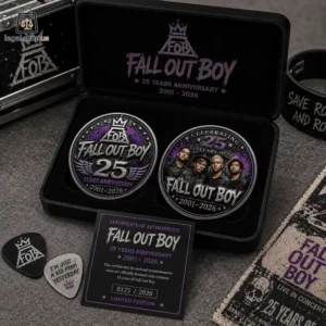 Fall Out Boy 25th Anniversary Commemorative Challenge Coin Fall Out Boy 25th anniversary commemorative coin set with certificate of authenticity