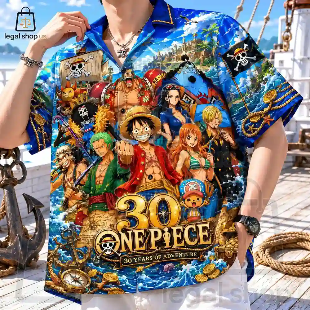 One Piece 30 Years Of Adventure Hawaiian Shirt-Legalshopus
