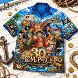 ワンピース 70s vintage Hawaiian one-piece One Piece 30 Years Of Adventure Hawaiian Shirt-Legalshopus