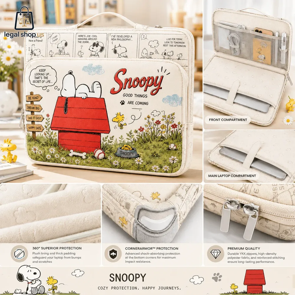 Snoopy Peanuts Premium Laptop Tab Carry Bag-Legalshopus