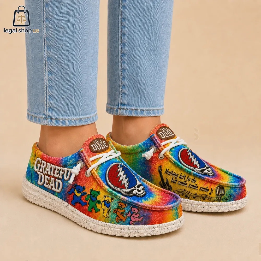 Grateful Dead Dancing Bear Tie-dye Hey Dude Loafer Shoes-Legalshopus