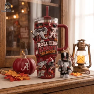 Alabama Crimson Tide Roll Tide Haunt The Night Halloween Tumbler with Handle