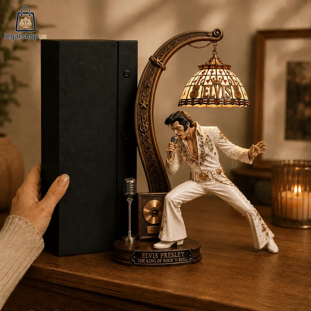 Elvis Presley フィギュア付きテーブルランプ Elvis Presley The King Of Rock N Roll Figurines Lamp-Legalshopus