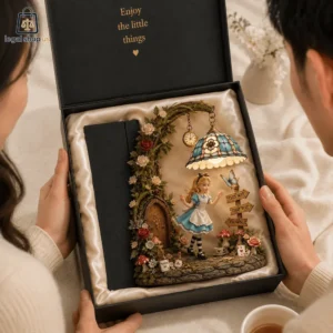 Alice In Wonderland Figurines Lamp Alice in Wonderland diorama lamp gift set