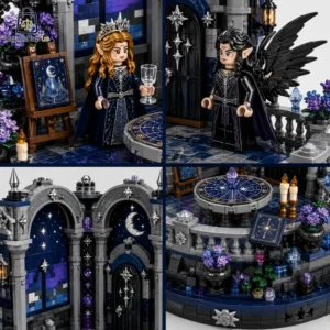 A Court of Thorns and Roses Night Court Celestial Balcony Garden Building Brick Set Fantasy elf minifigures and magical castle construction set