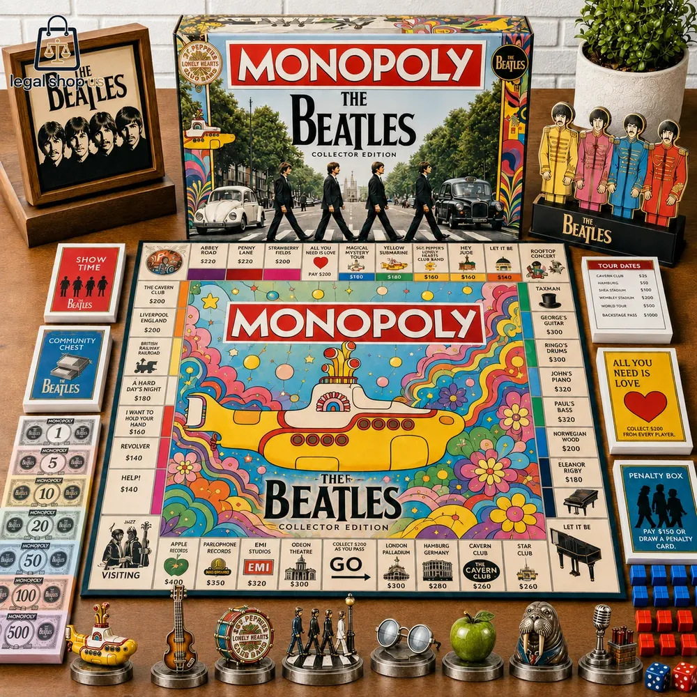 The Beatles Yellow Submarine Collector's Edition Monopoly Board