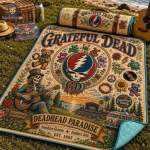 Grateful Dead Steal Your Face Deadhead Paradise Picnic Blanket