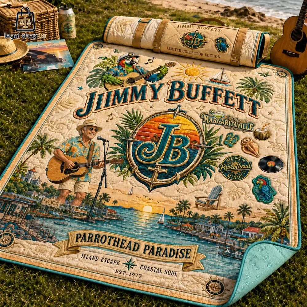 Jimmy Buffett Margaritaville Parrothead Paradise Picnic Blanket