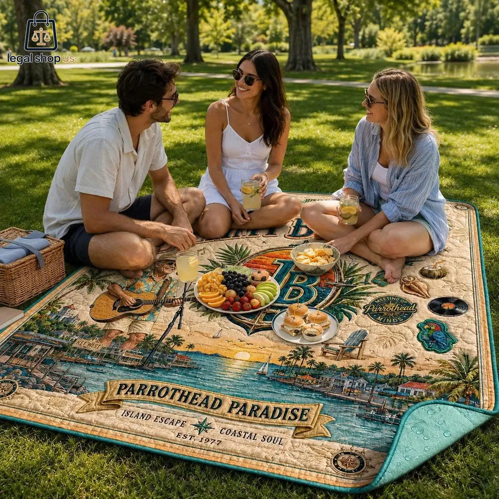 Jimmy Buffett Margaritaville Parrothead Paradise Picnic Blanket