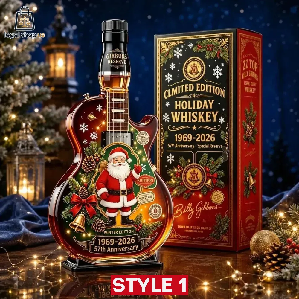 Billy Gibbons 57th Anniversary Holiday Whiskey Guitar Bottle