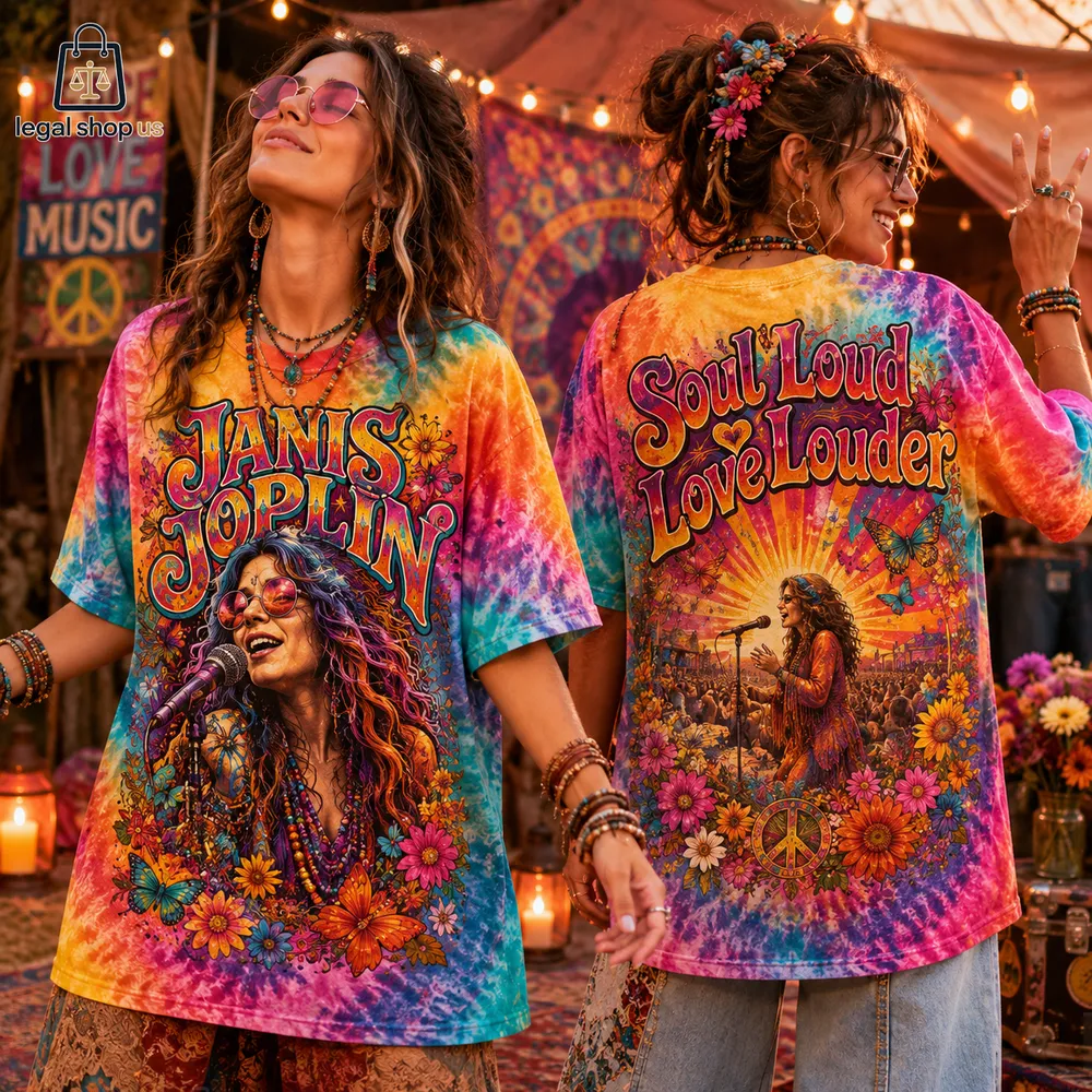 Janis Joplin Soul Loud Love Louder 3D Shirt-Legalshopus