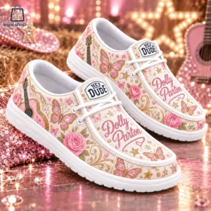Dolly Parton Pink Floral Country Loafer Shoes