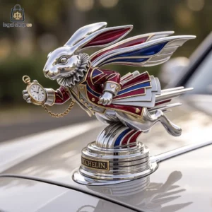 Alice in Wonderland White Rabbit Car Hood Ornament