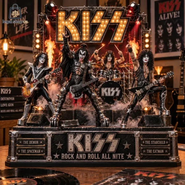 KISS Rock and Roll All Nite Collectible Acrylic Plaque Table Decor