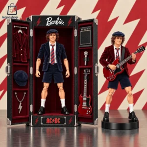 ACDC Band Angus Young Barbie Rock Legends Trunk Doll Set