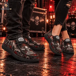 Avenged Sevenfold Dark Skull Winged Loafer Shoes