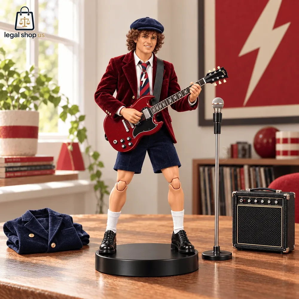 ACDC Band Angus Young Barbie Rock Legends Trunk Doll Set ACDC Band Angus Young Barbie Rock Legends Trunk Doll Set