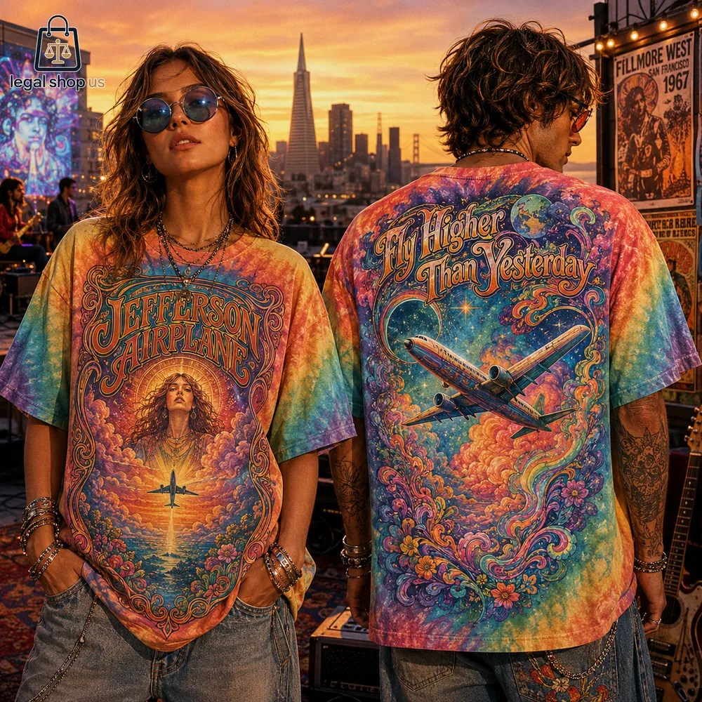 Jefferson Airplane Fly Higher Than Yesterday 3D Shirt-Legalshopus