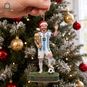 Forever No.10 Farewell Tribute Christmas Ornament (2005-2026) Lionel Messi Argentina soccer player Christmas tree ornament