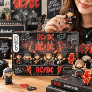 Little People AC/DC collector set with miniature band figures.