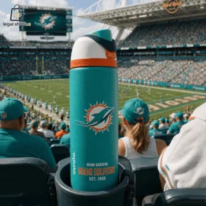 Miami Dolphins themed Owala water bottle at Hard Rock Stadium