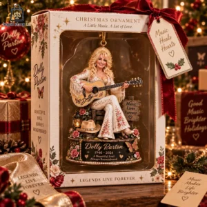 Dolly Parton commemorative Christmas tree ornament in collector gift box