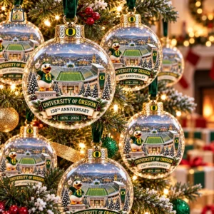 Go Ducks! 150th Anniversary Christmas Ornament University of Oregon 150th Anniversary glass Christmas tree ornament