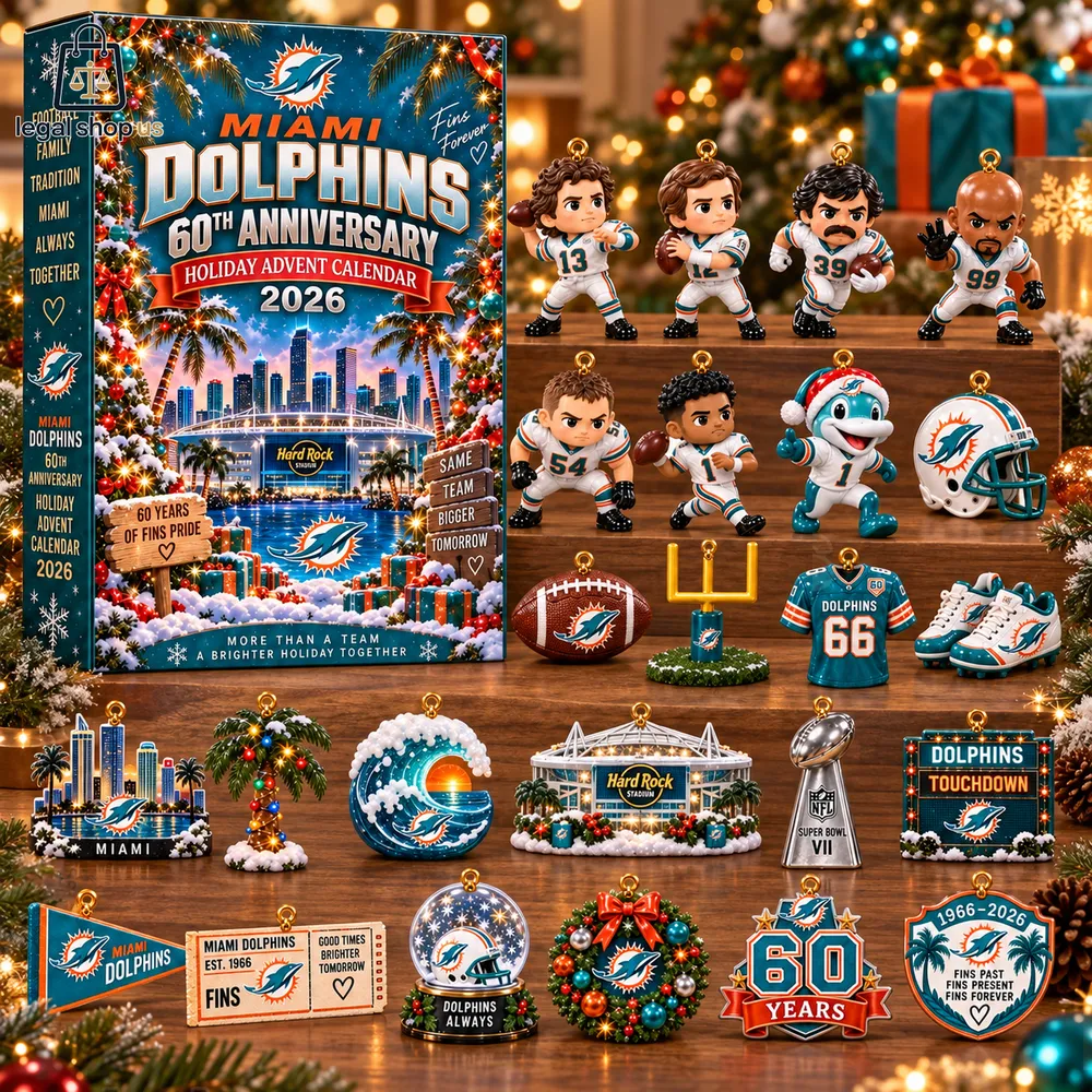 Miami Dolphins 60th Anniversary Christmas Advent Calendar 2026