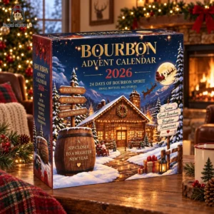 2026 Bourbon Advent Calendar 2026 Bourbon Advent Calendar featuring a winter lodge scene.