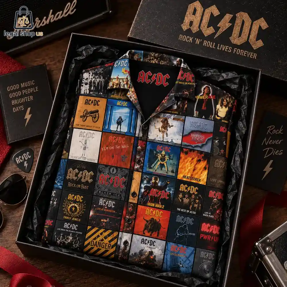 ACDC Albums High Voltage Classic Rock Music Hawaiian Shirt ACDC Albums High Voltage Classic Rock Music Hawaiian Shirt