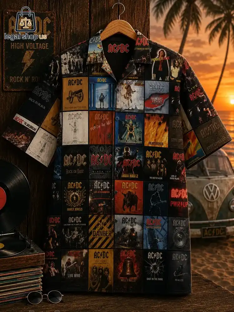 ACDC Albums High Voltage Classic Rock Music Hawaiian Shirt ACDC Albums High Voltage Classic Rock Music Hawaiian Shirt