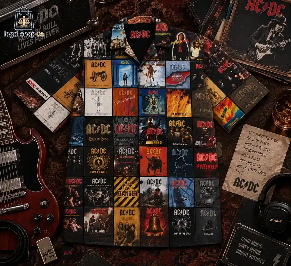 ACDC Albums High Voltage Classic Rock Music Hawaiian Shirt ACDC Albums High Voltage Classic Rock Music Hawaiian Shirt