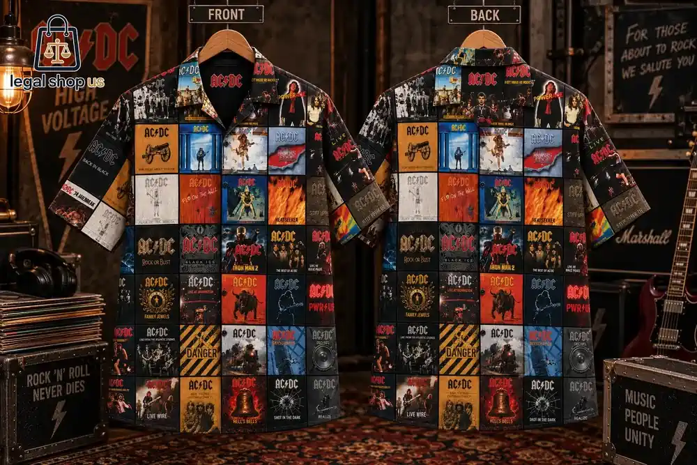 ACDC Albums High Voltage Classic Rock Music Hawaiian Shirt ACDC Albums High Voltage Classic Rock Music Hawaiian Shirt