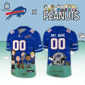 Buffalo Bills and Peanuts characters custom football jersey set