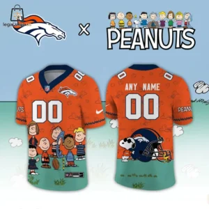 Denver Broncos and Peanuts themed custom NFL football jersey