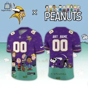 Minnesota Vikings and Peanuts themed custom NFL football jersey