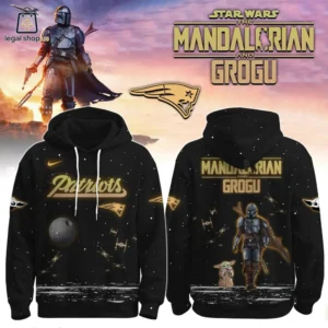 New England Patriots and Star Wars The Mandalorian crossover hoodie
