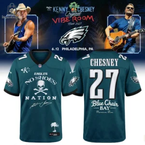 Philadelphia Eagles themed Kenny Chesney No Shoes Nation concert jersey