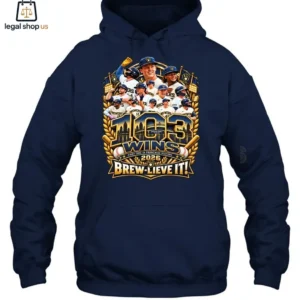 Navy blue Milwaukee Brewers 2026 commemorative 103 wins hoodie