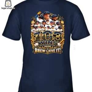 Milwaukee Brewers 103 wins 2026 commemorative navy t-shirt